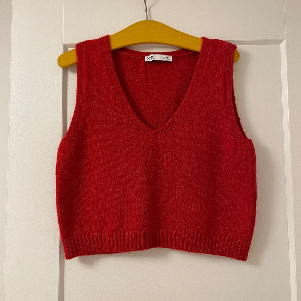 Zara Red Sweater Vest